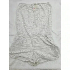 Victoria's Secret Women's Size M White Boho Strapless Romper Swim Coverup